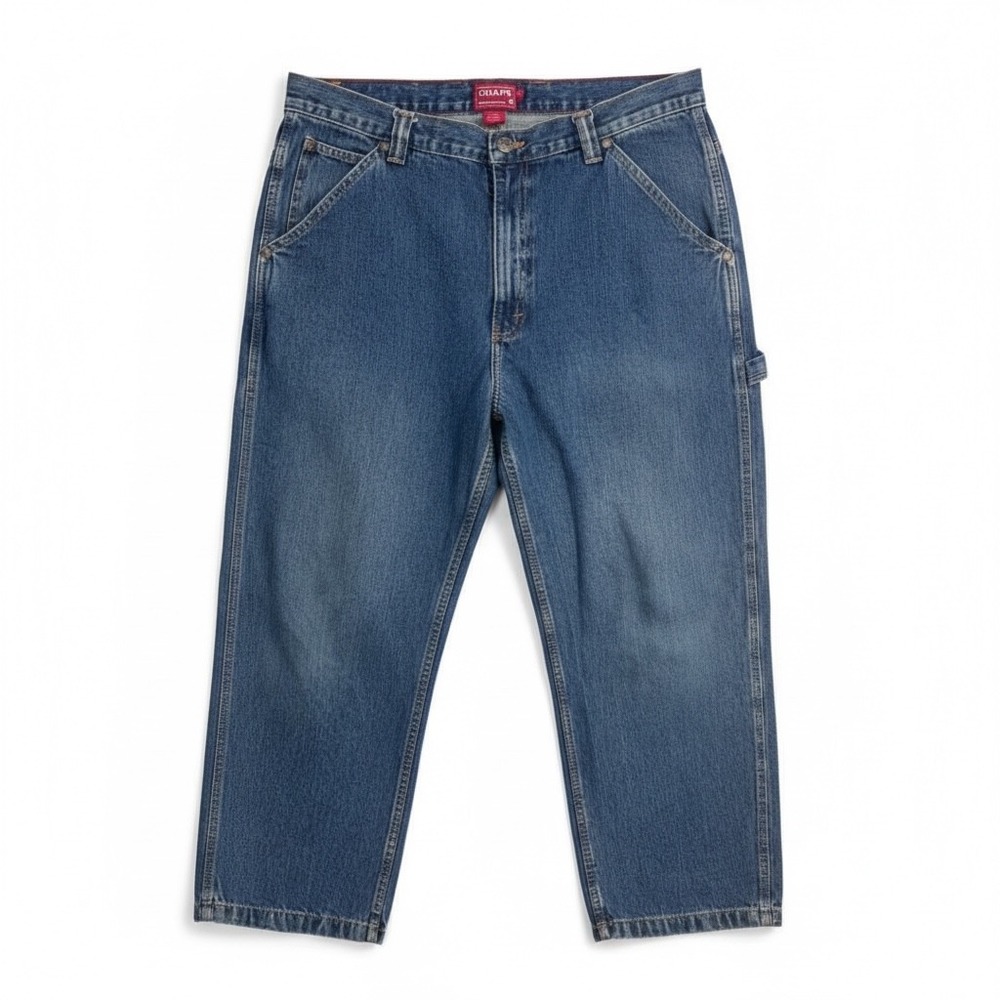 Chaps Denim Carpenter Jeans Utility Pockets Y2K Workwear Relaxed Fit Men's 34x30